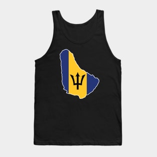 Barbados National Flag and Map Tank Top